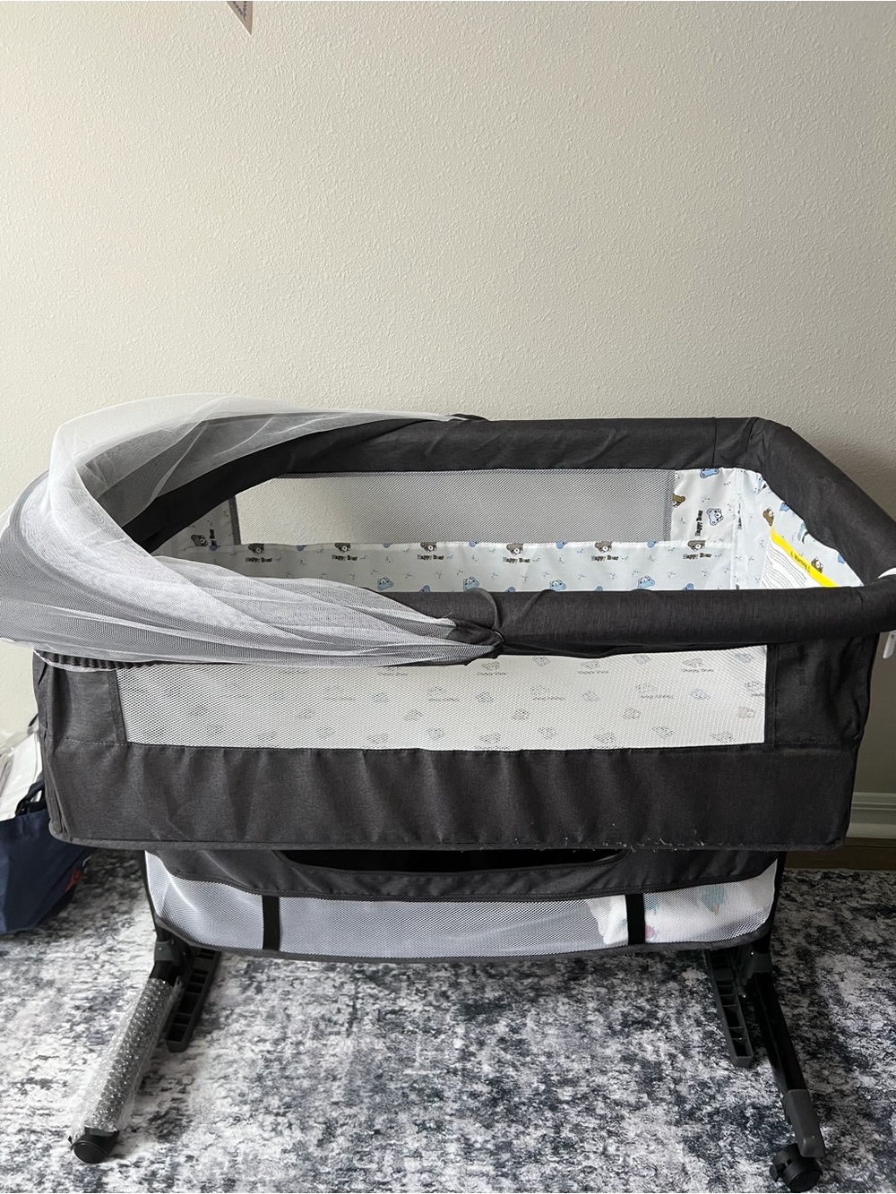 Portable Baby Bassinet Crib in Charcoal Gray - Unbranded